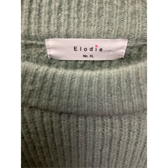 Elodie Sweater Pullover Crew Neck Chunky Knit Green Light Green Women Size XL - Picture 3 of 10